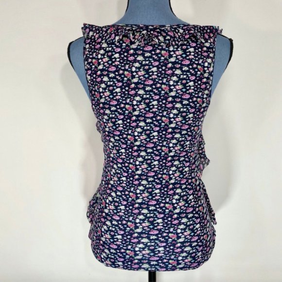 Express Sleeveless Ruffle Floral Blouse Size Small - Picture 2 of 7